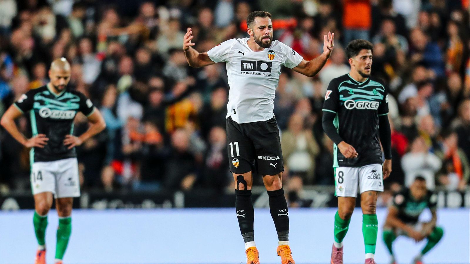 Rioja celebra el gol contra el Betis