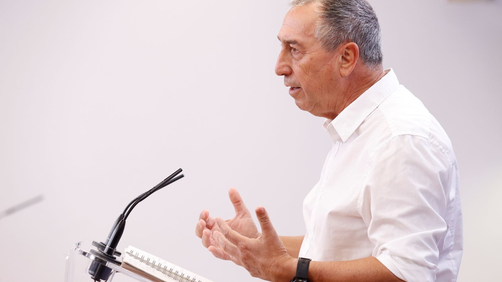 Joan Baldoví en la roda de premsa d'aquest dimarts al Congrés dels Diputats