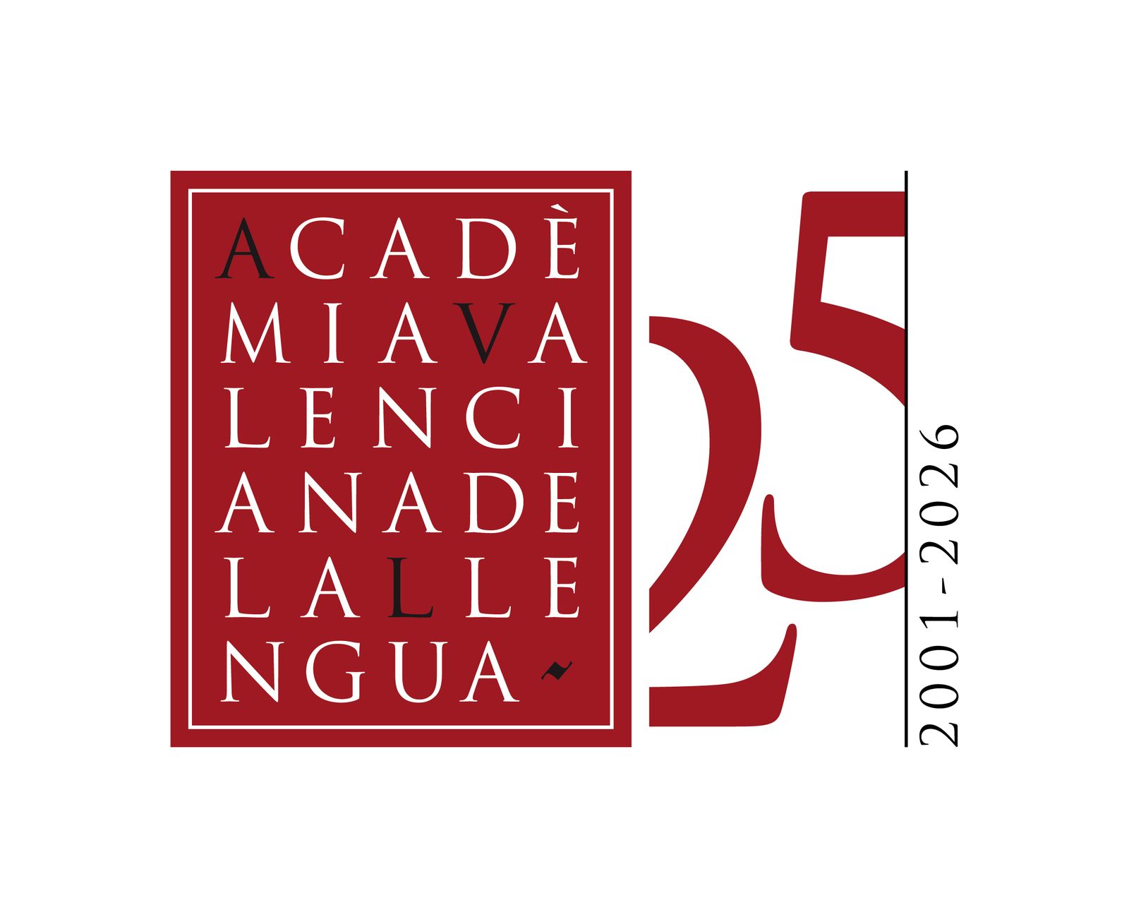 Logotip conmemoratiu del 25é aniversari de l'AVL, obra de Pascual Lucas