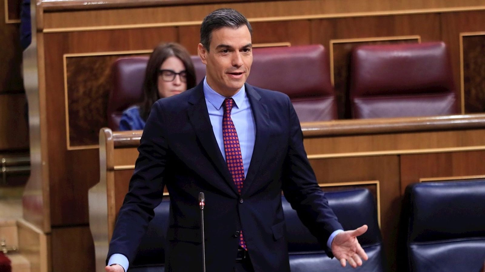 Pedro Sánchez, durant la sessió de control al govern espanyol en el Congrés