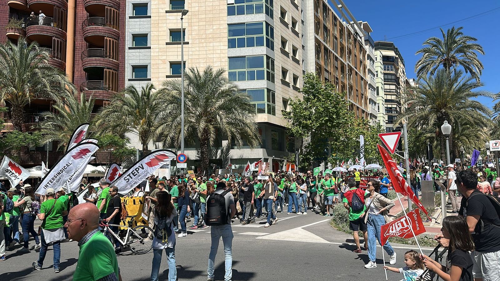 Manifestació del professorat a Alacant, este dilluns