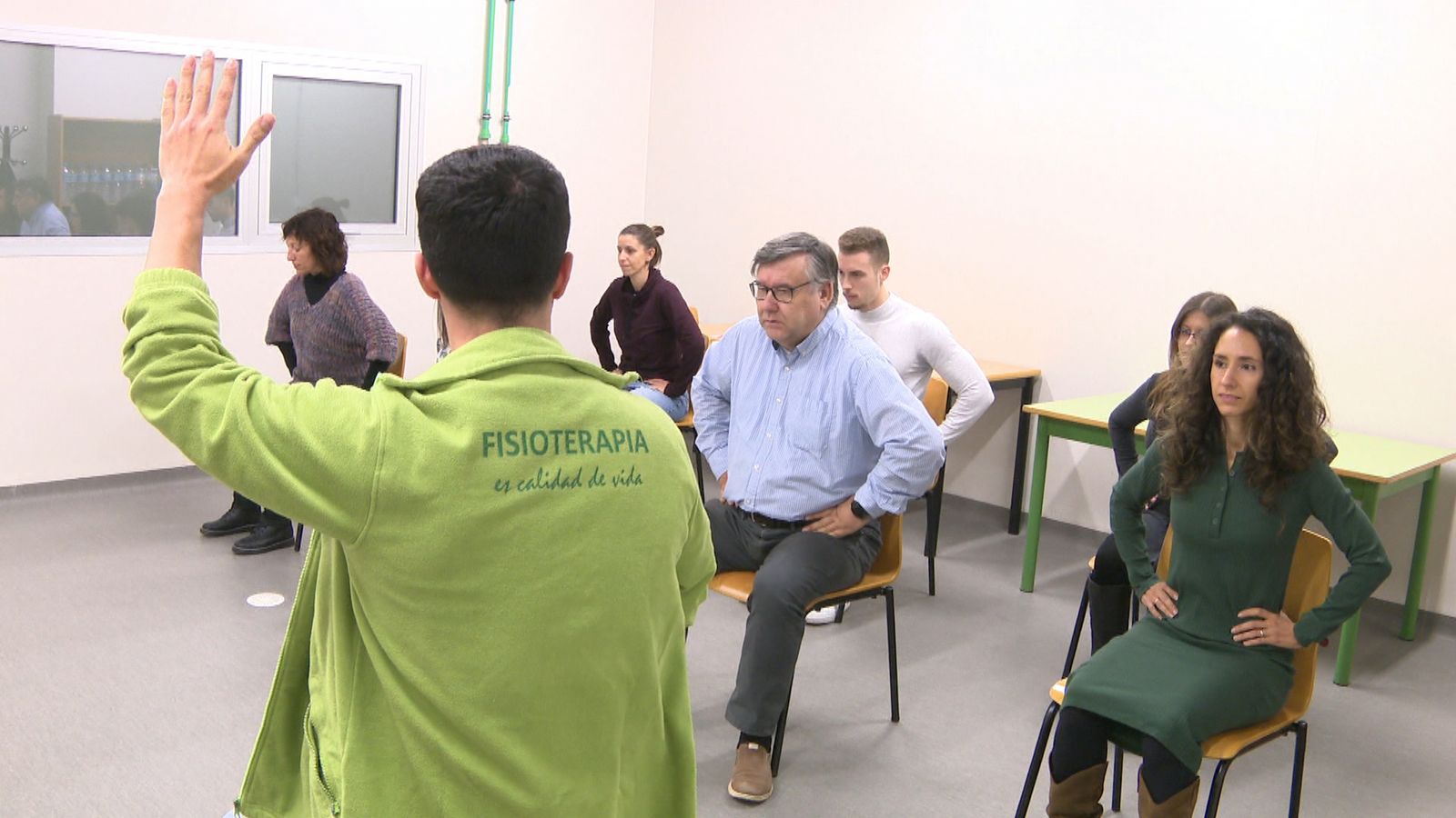 Voluntaris de l'estudi en una sessió de rehabilitació