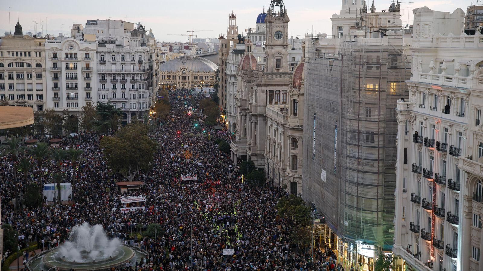 Vista aèria de la plaça de l'Ajuntament de València