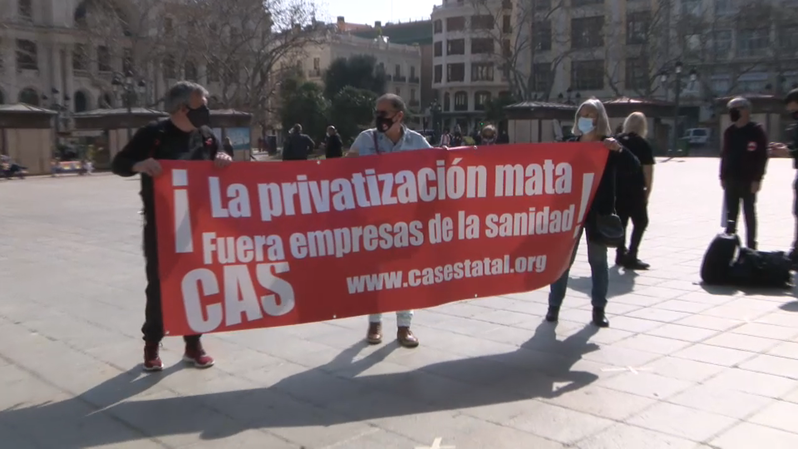 Manifestació a València per una sanitat 100 % pública.
