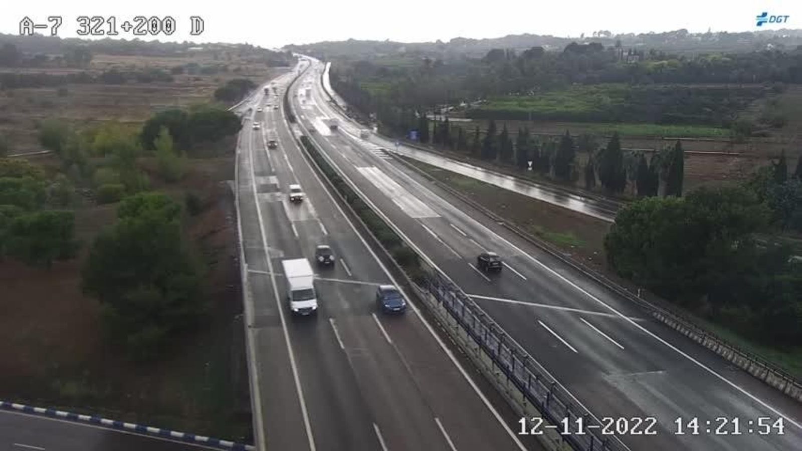 Estat del trànsit en el quilòmetre 321 de la A-7