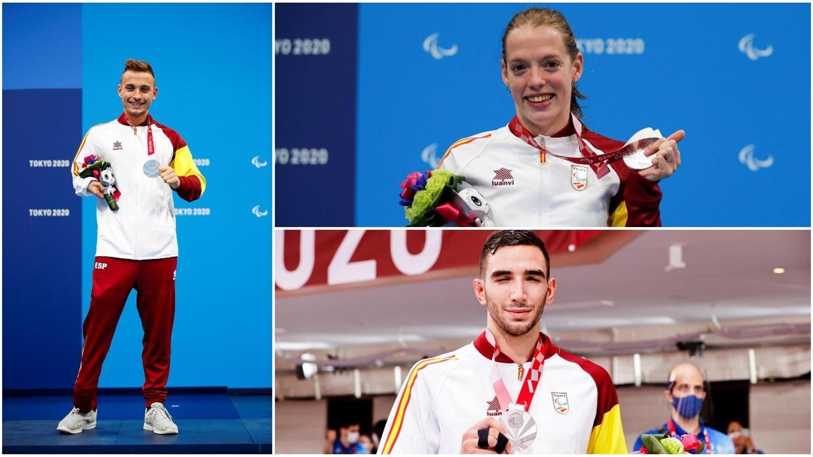 Íñigo Llopis, Marta Fernández i Sergio Ibáñez, amb les seues medalles