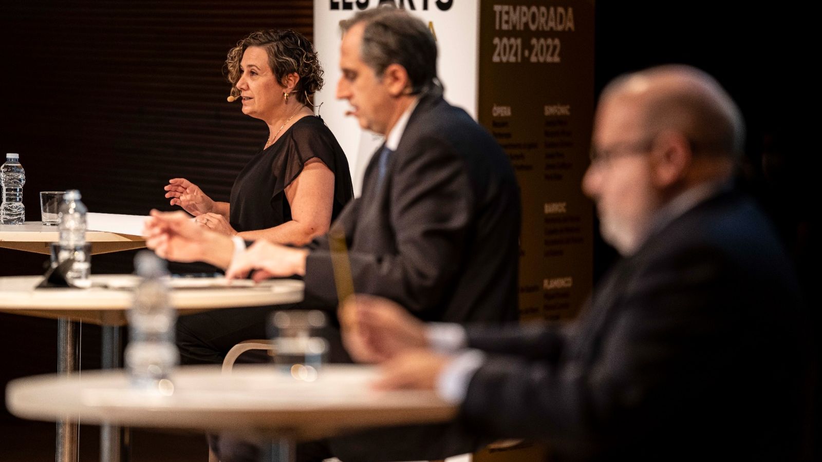 Els responsables de la Conselleria de Cultura i del Palau de les Arts durant la roda de premsa en la qual s'ha presentat la programació de la nova temporada