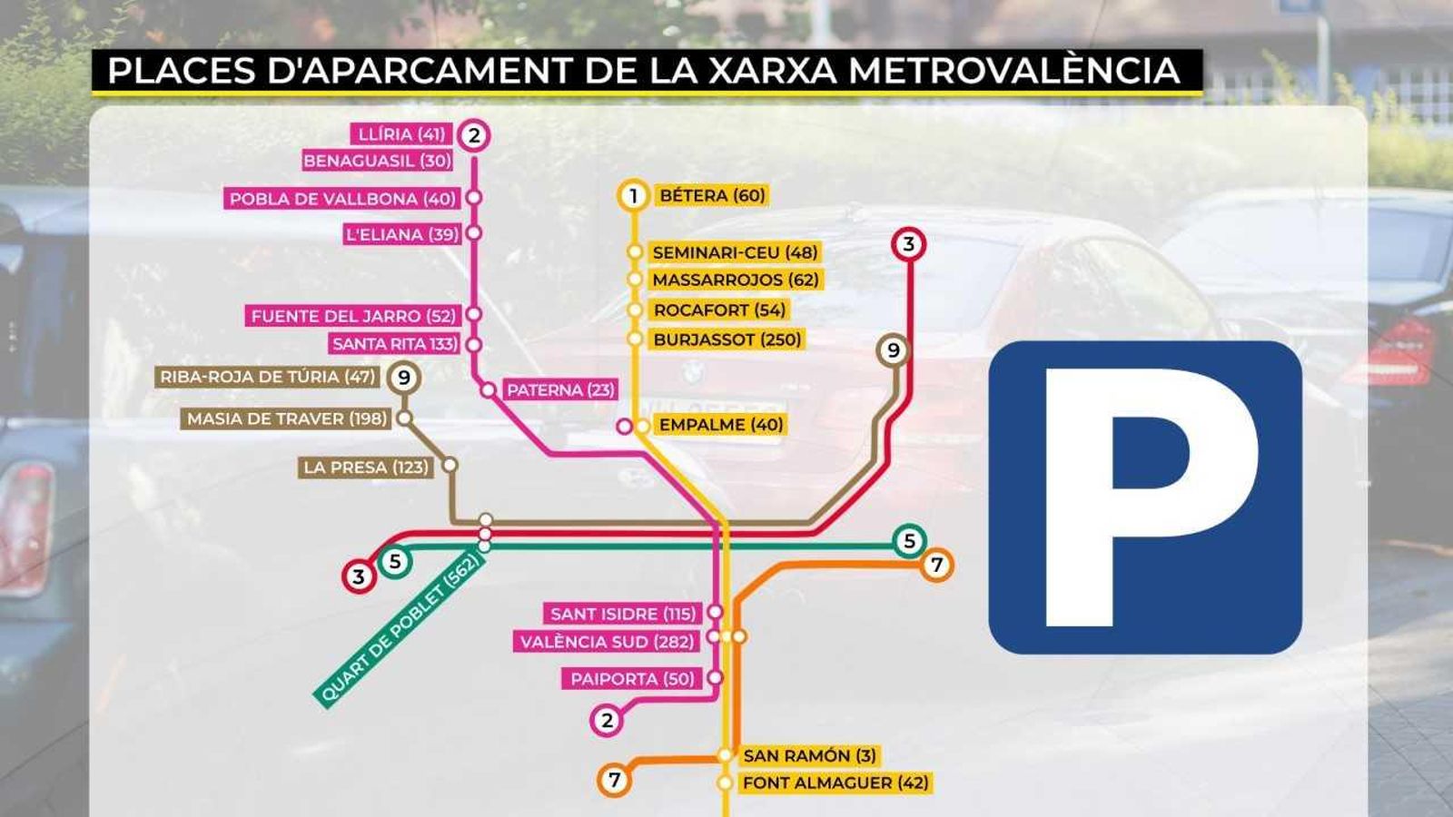 FGV ofereix 1.131 places d’aparcament gratuïtes per a evitar congestions pels desplaçaments en Falles