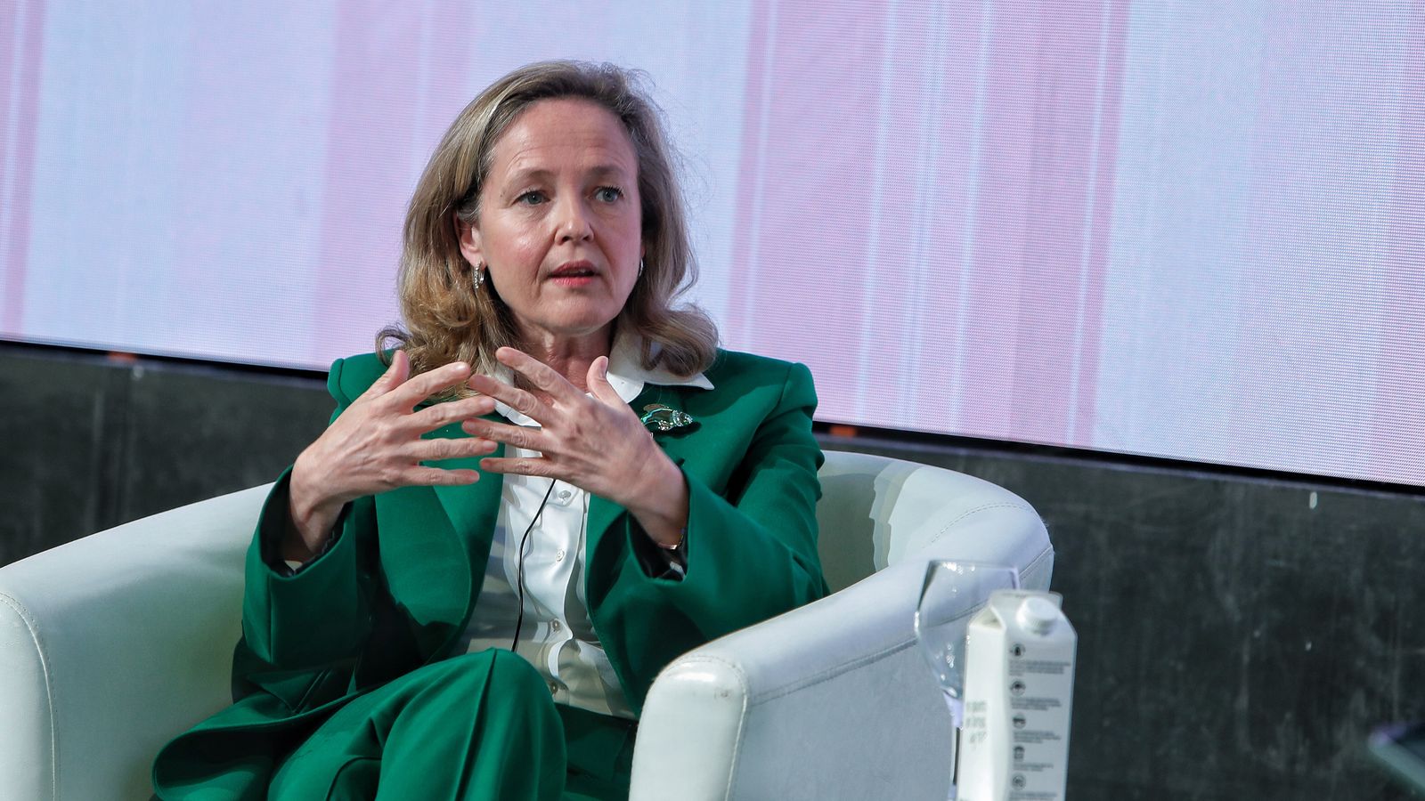 La vicepresidenta segona, Nadia Calviño,, en una imatge d'aquest dilluns