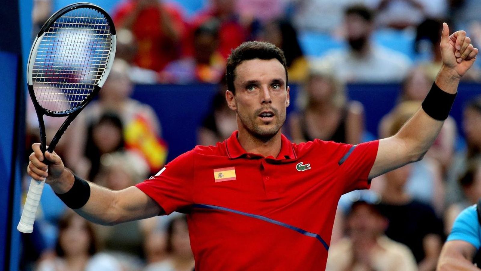 Roberto Bautista celebra la victòria contra Franco Roncadelli