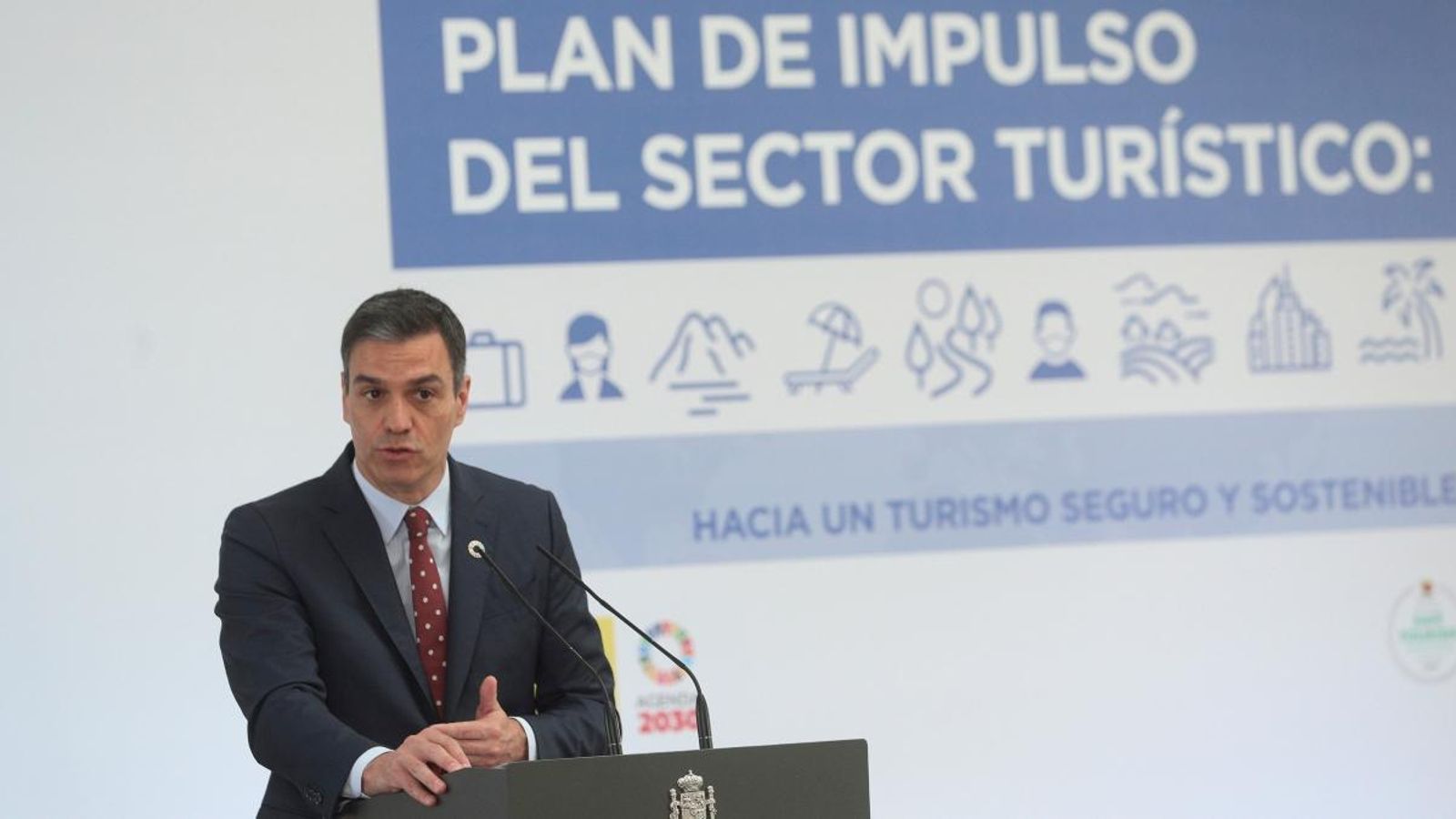 Pedro Sánchez, durant la presentació del pla