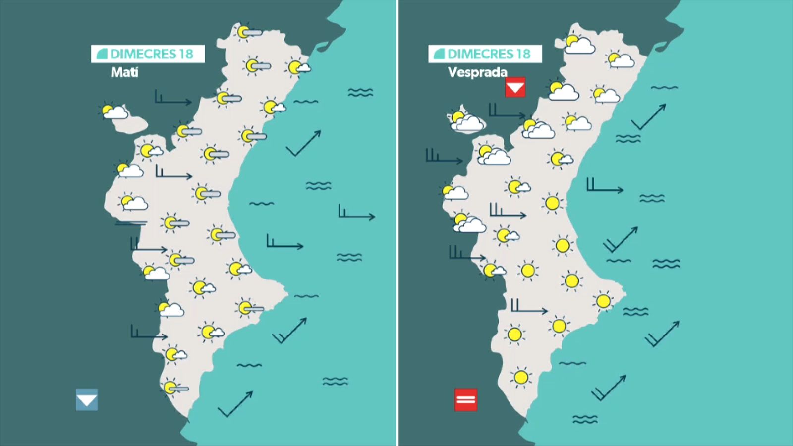 La previsió dimecres 18 de febrer