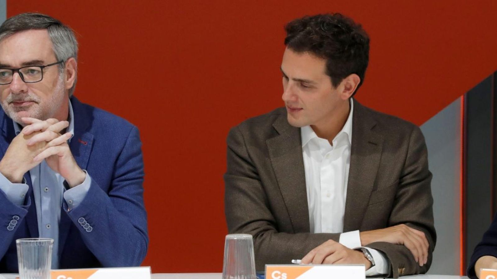 José Manuel Villegas i Albert Rivera, durant la reunió del comité executiu de Ciutadans