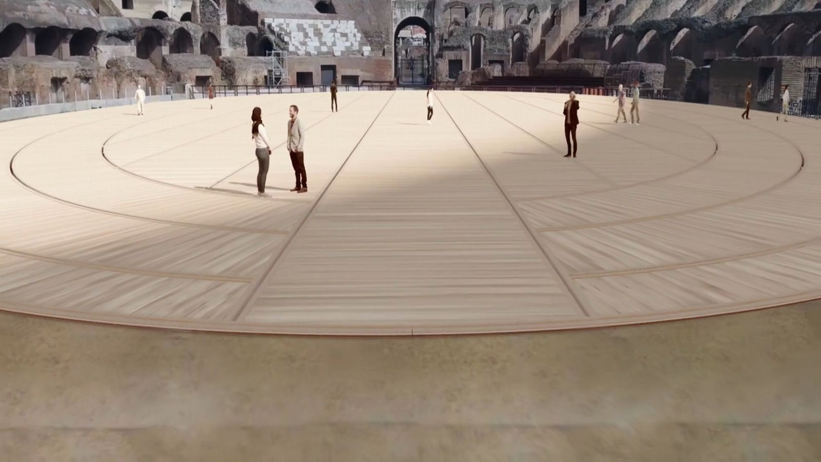 Recreació del Coliseu romà després de la reconstrucció