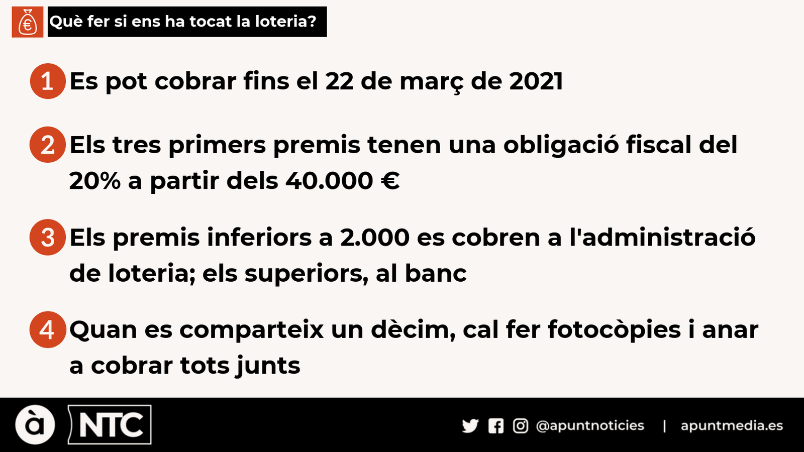 Què fer si ens ha tocat la loteria