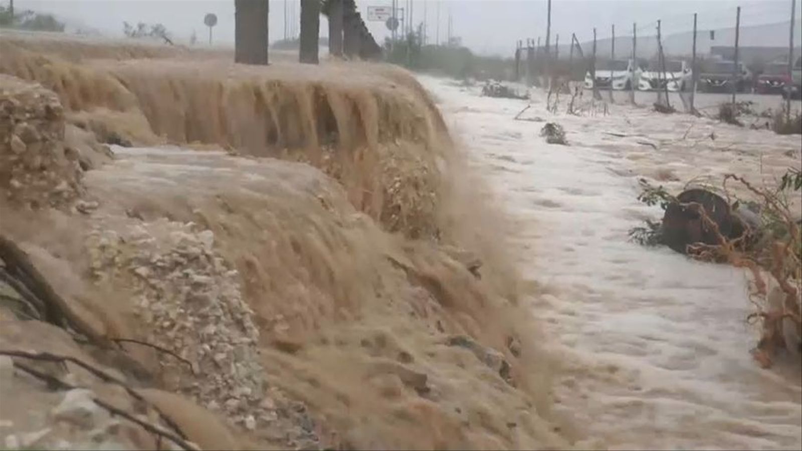 El riu Segura es desborda a Oriola en una imatge de 2019