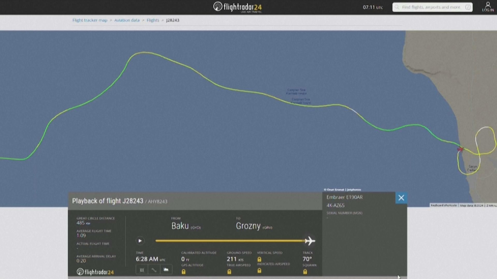 Recreació de la ruta mampresa per l'avió sinistrat dimecres