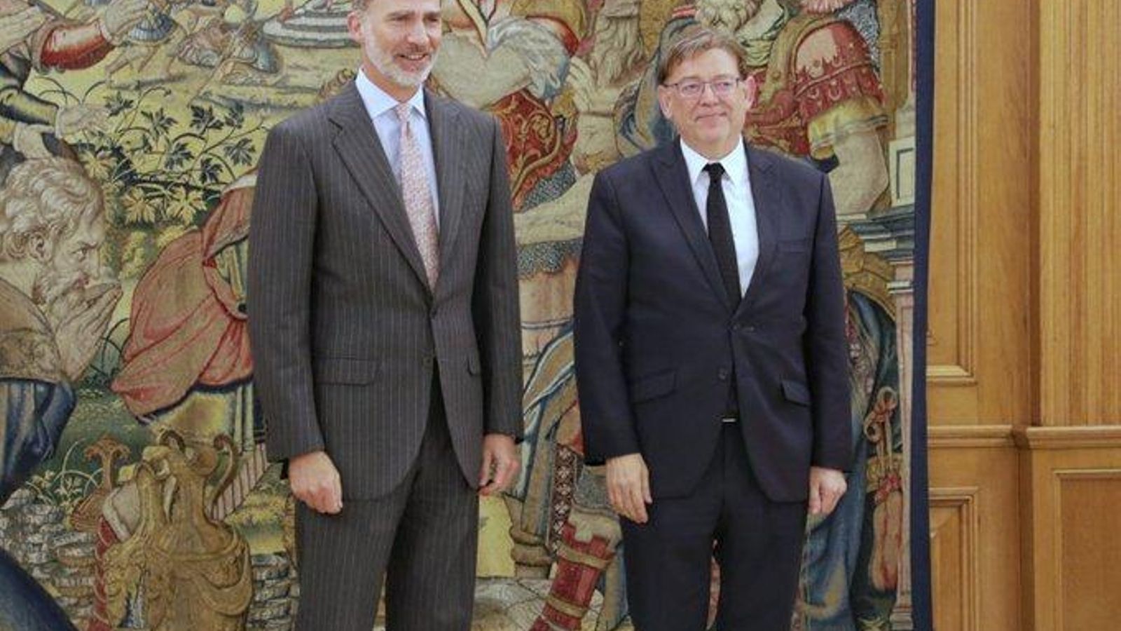 El rei Felip VI i el president de la Generalitat, Ximo Puig