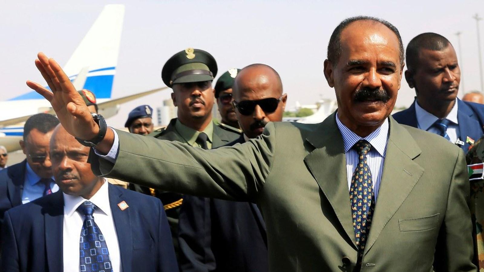 El president d'Eritrea, Isaias Afwerki, en una visita a Sudan