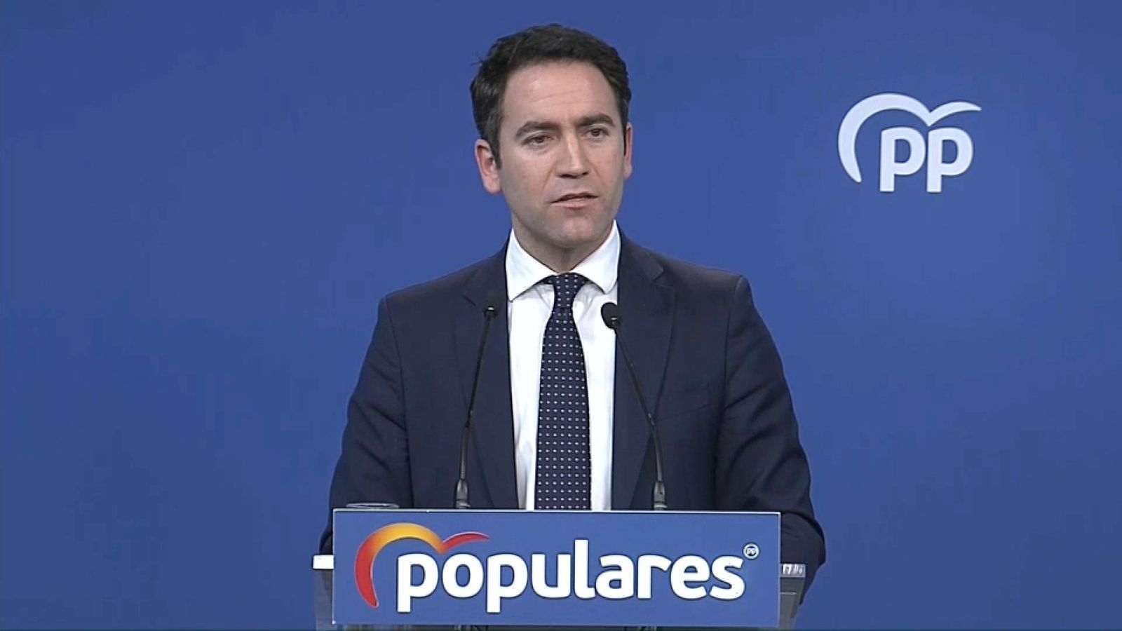 El secretari general del PP, Teodoro García Egea, en la compareixença d'aquest dijous