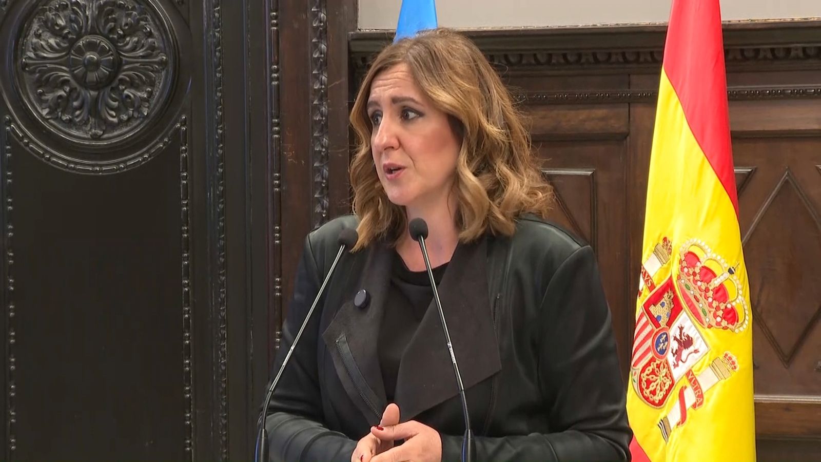 Declaracions de l'alcaldessa de València, María José Catalá, davant dels mitjans de comunicació
