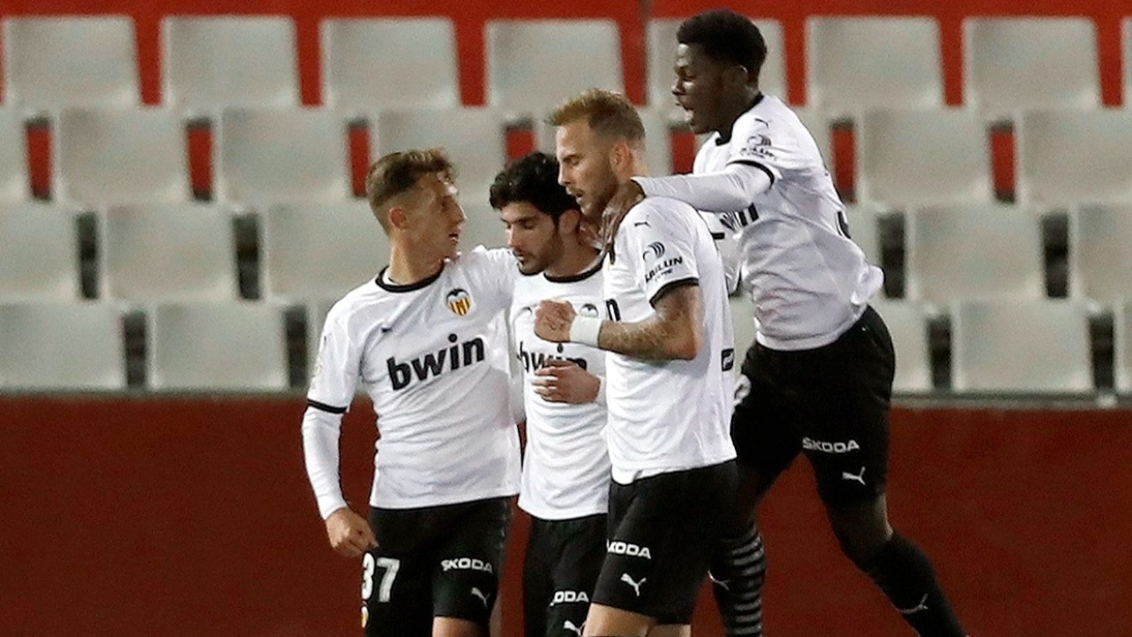 Moment de la remuntada del València, amb gols de Guedes