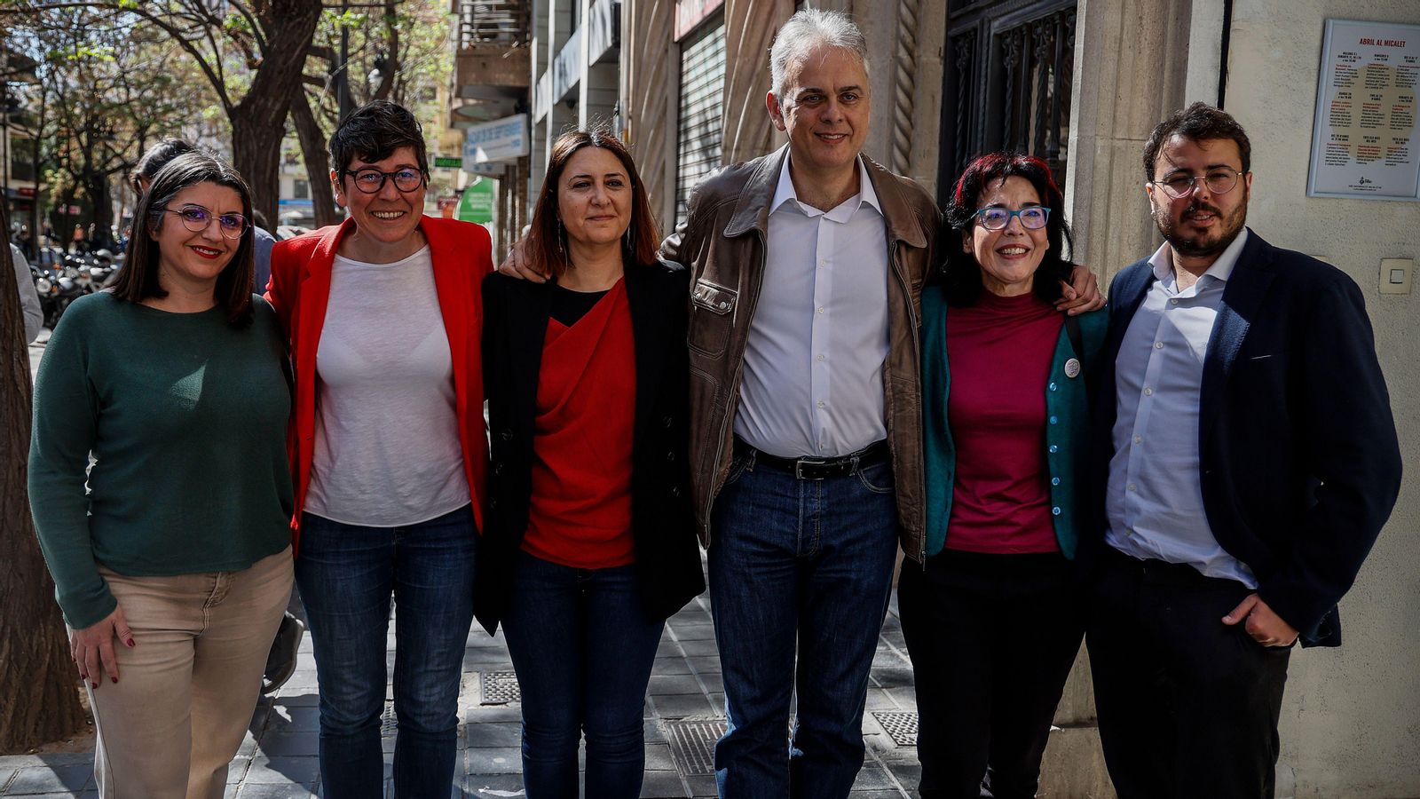 Els integrants dels primers llocs de la llista conjunta d'UP i EU després de la roda de premsa que han oferit aquest dimecres Els integrants dels primers llocs de la llista conjunta d'Unides Podem i EU després de la roda de premsa que han oferit aquest dimecres