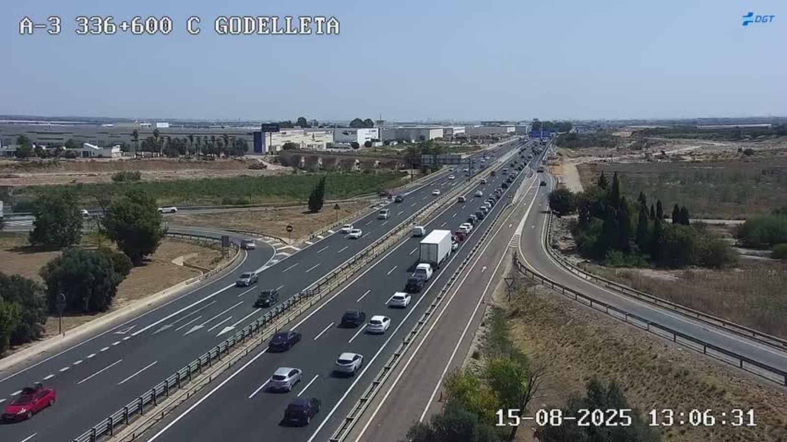 Imatge que mostren les càmeres de la DGT a l'A-3, este divendres