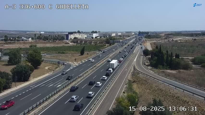 Imatge que mostren les càmeres de la DGT a l'A-3, este divendres