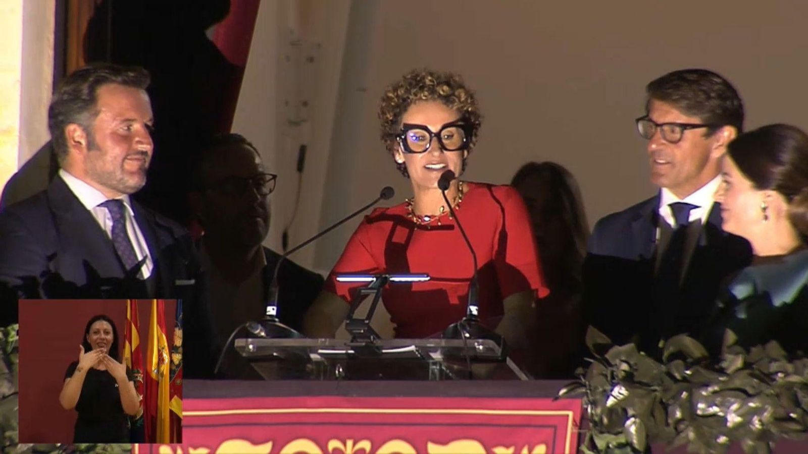 L'empresària Rosana Perán durant el pregó de les festes d'Elx que va oferir este dimecres a la nit
