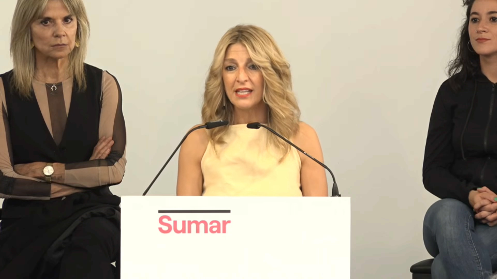 Primera compareixença de Yolanda Díaz després de tancar la coalició Sumar