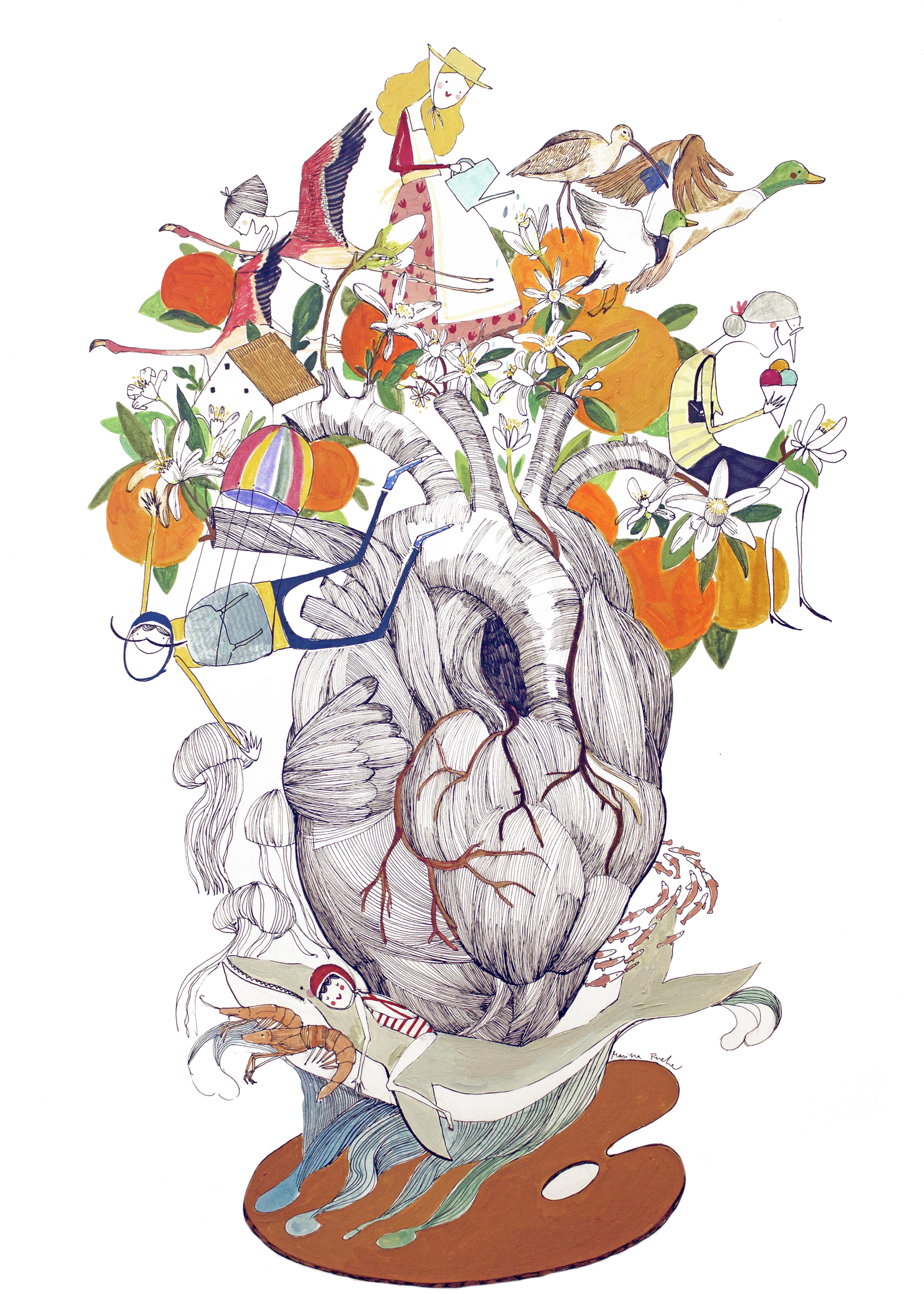 Esbos de la falla municipal de València per a les falles 2023, ‘Cardiografia valenciana’, de Manolo García Lleonart i Marina Puche