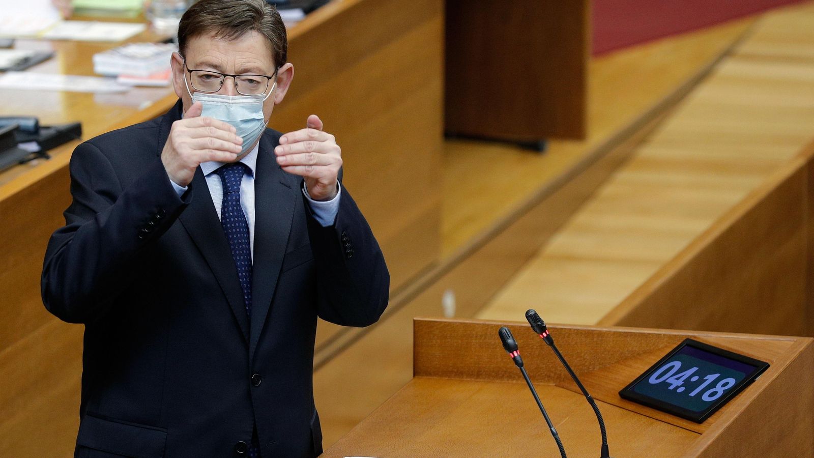 El president de la Generalitat Valenciana, Ximo Puig, a la sessió de control a les Corts aquest dijous