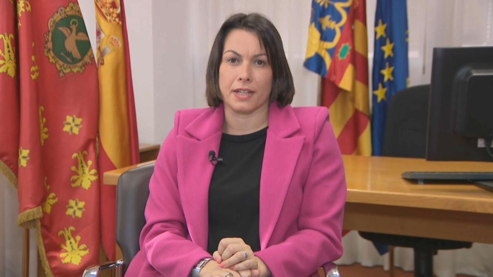 L'alcaldessa oriolana, Carolina Gracia, durant la seua intervenció en 'Les notícies del matí' aquest dilluns