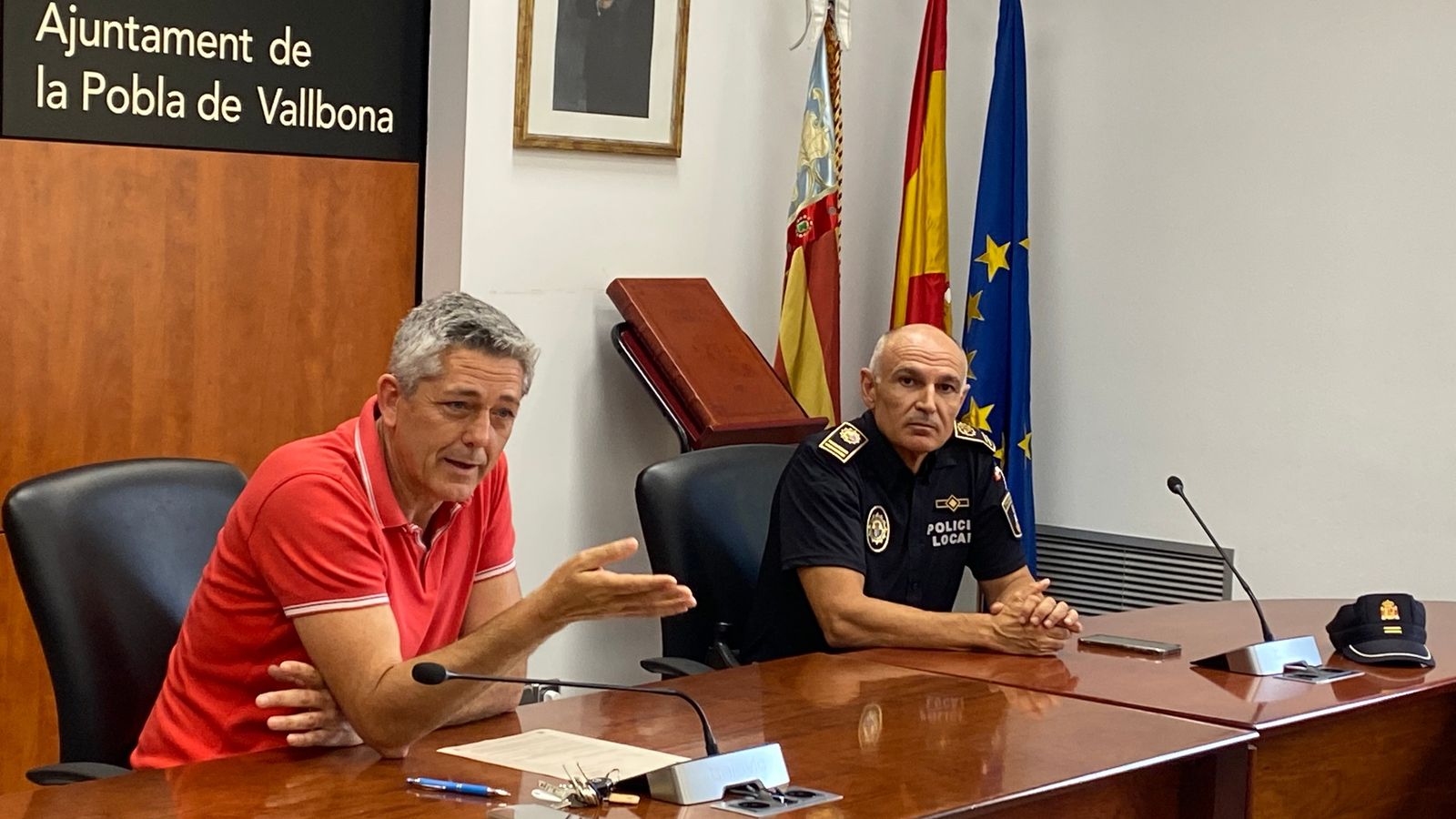 Nomenament del nou inspector cap de la Policia Local de la Pobla de Vallbona aquest passat estiu
