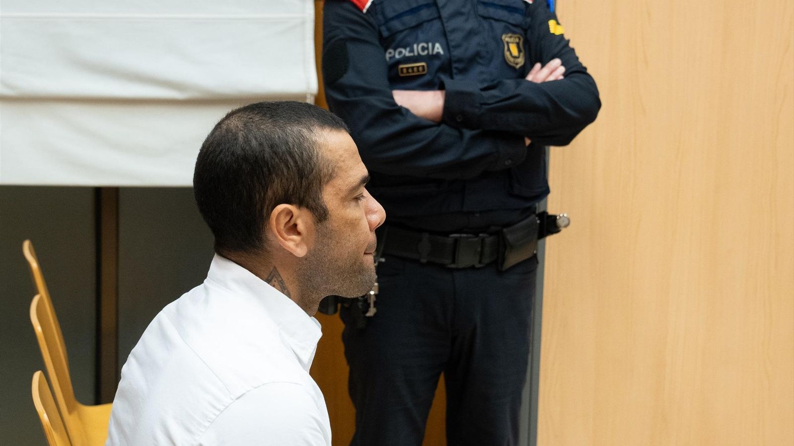 Dani Alves, durant el juí en l'Audiència Nacional per violació a una jove