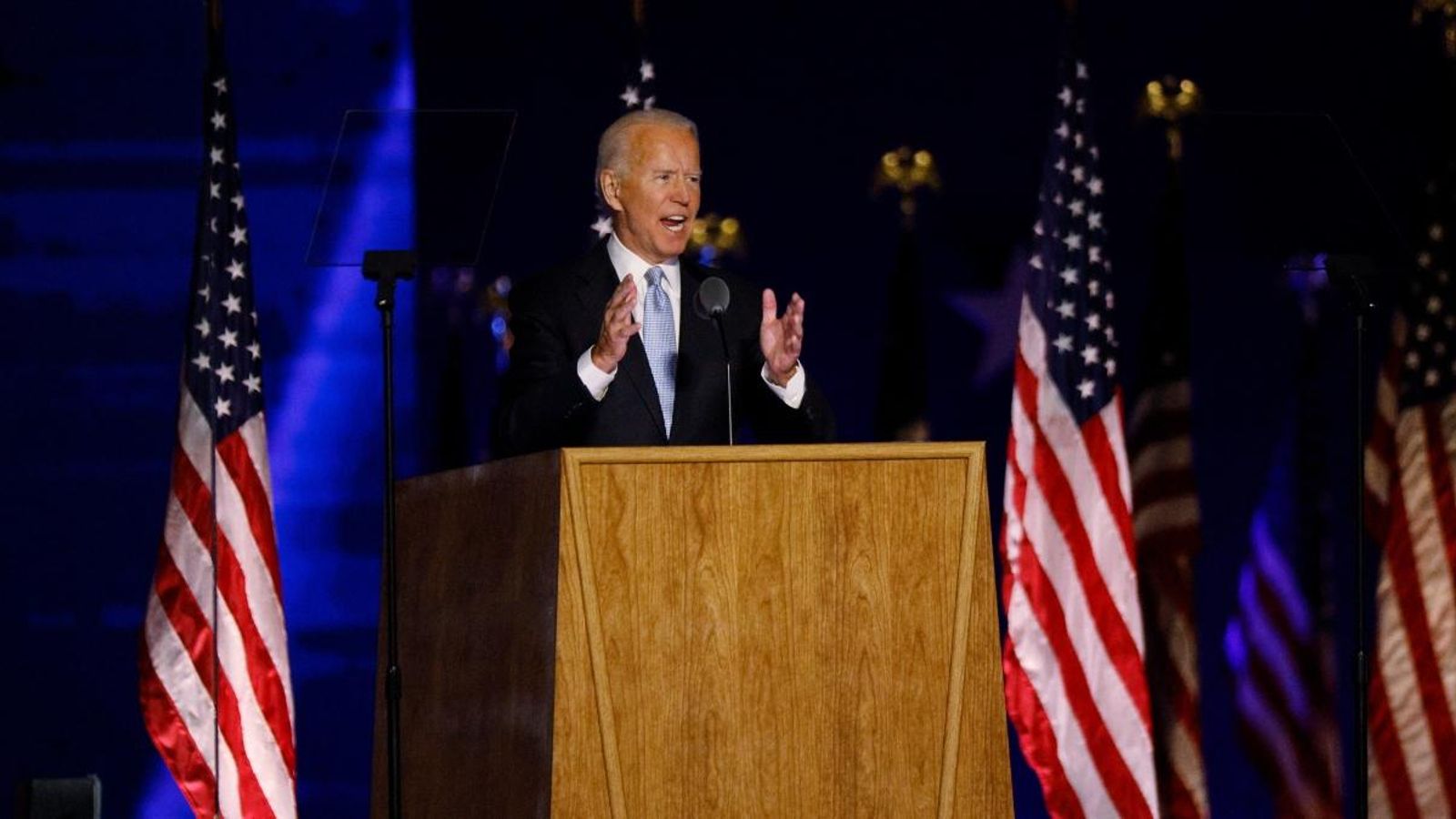 Joe Biden durant el seu discurs a Wilmington