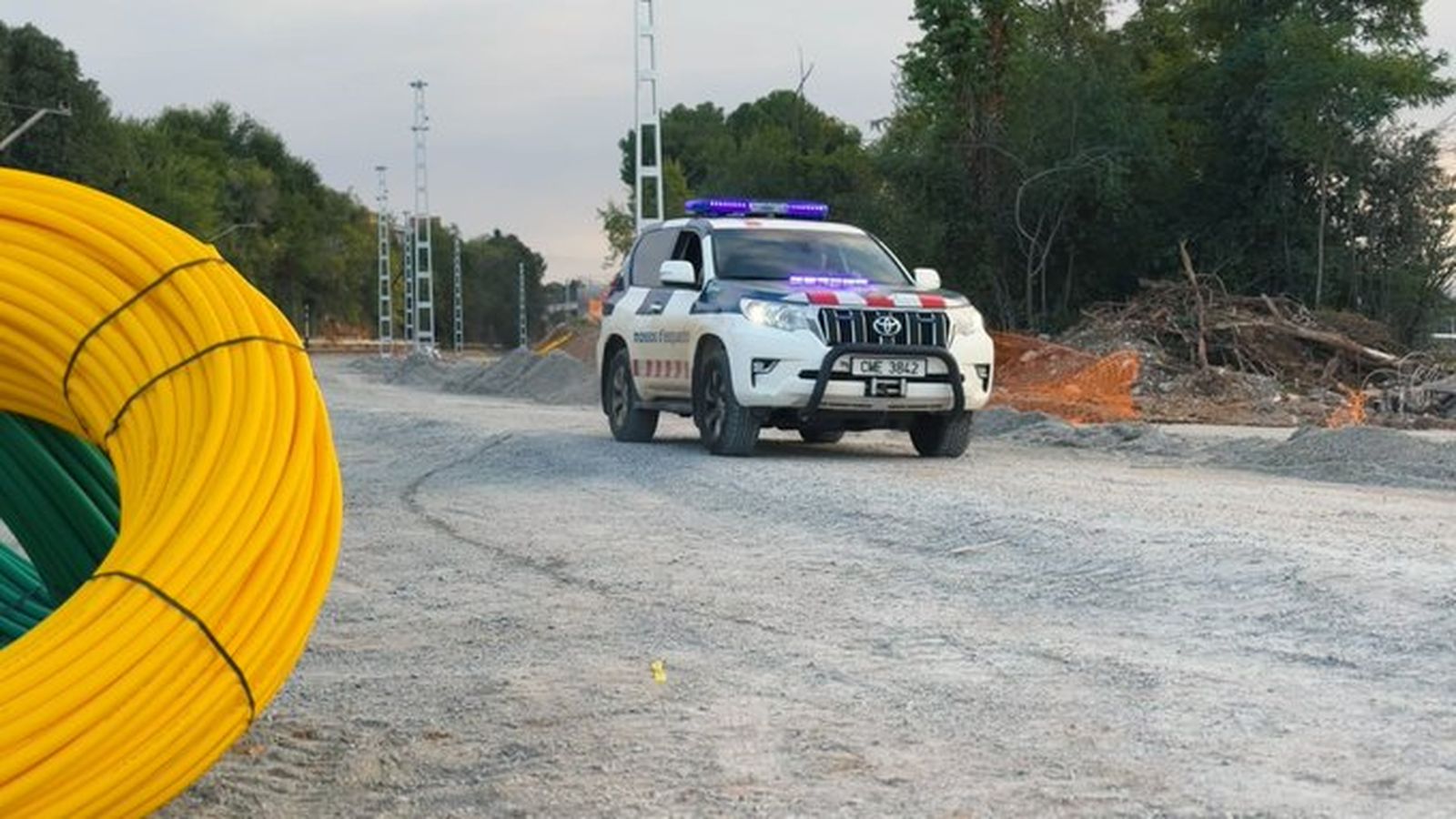 Vehicle dels Mossos d'Esquadra en el lloc dels fets