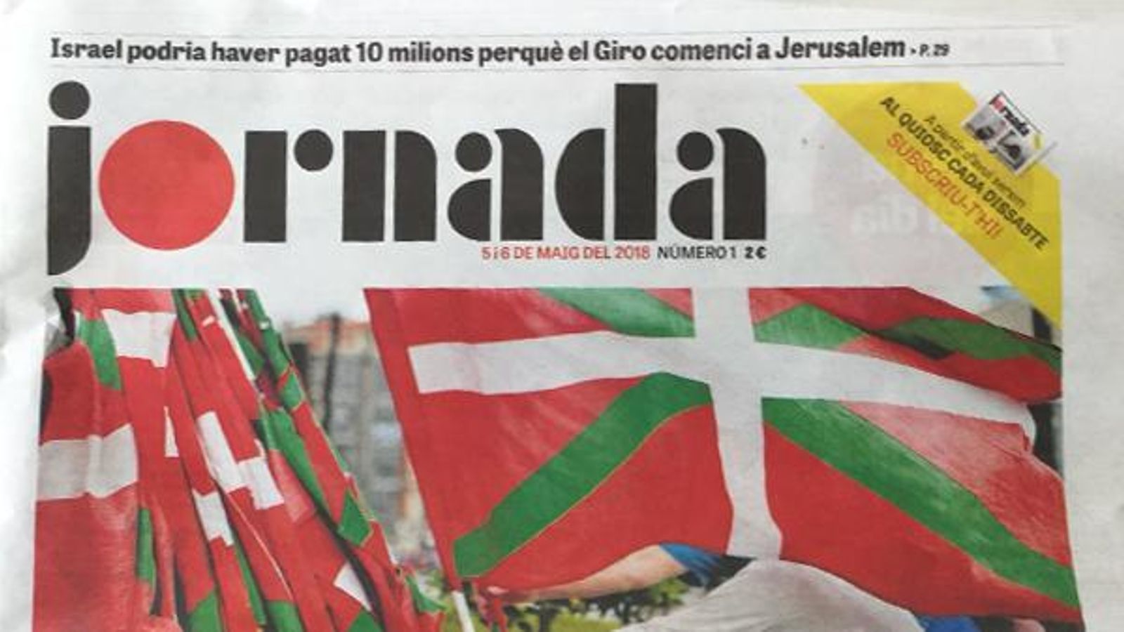 El diari "Jornada" ha arribat hui als quioscos El diari "Jornada" ha arribat hui als quioscos