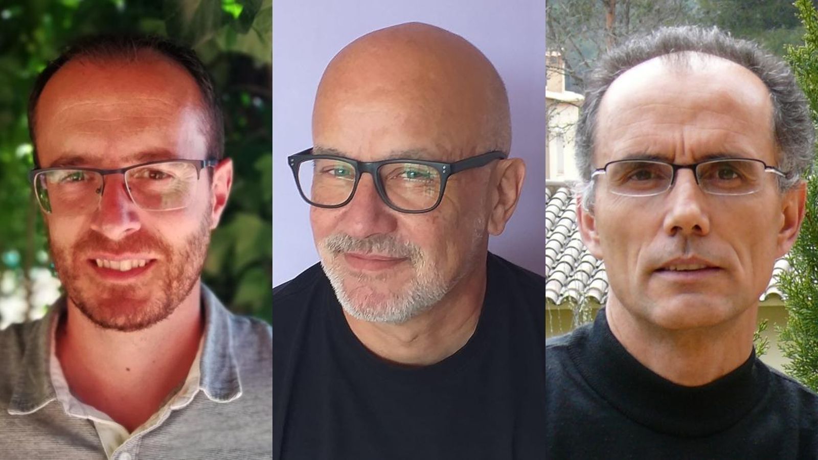 Antonio Belda Antolí, Josep Escarré i Reig i Ferran Garcia-Oliver, d'esquerra a dreta