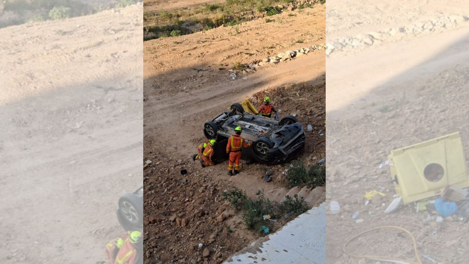 Vehicle bolcat al barranc de Paiporta