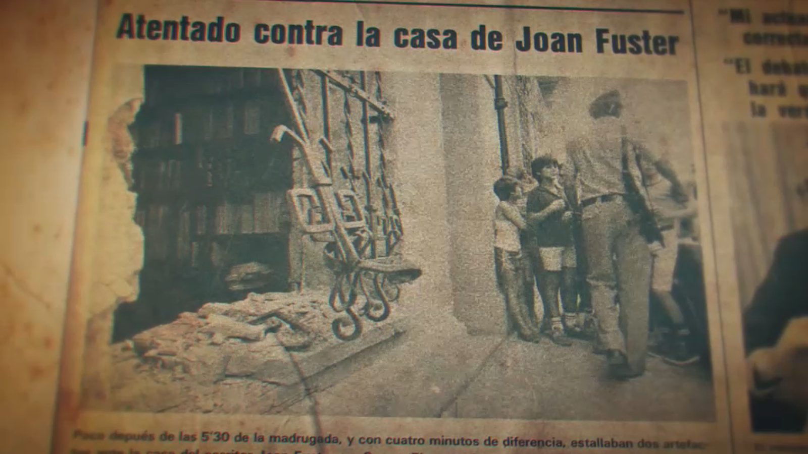 La premsa informa de l'atemptat que va patir Joan Fuster