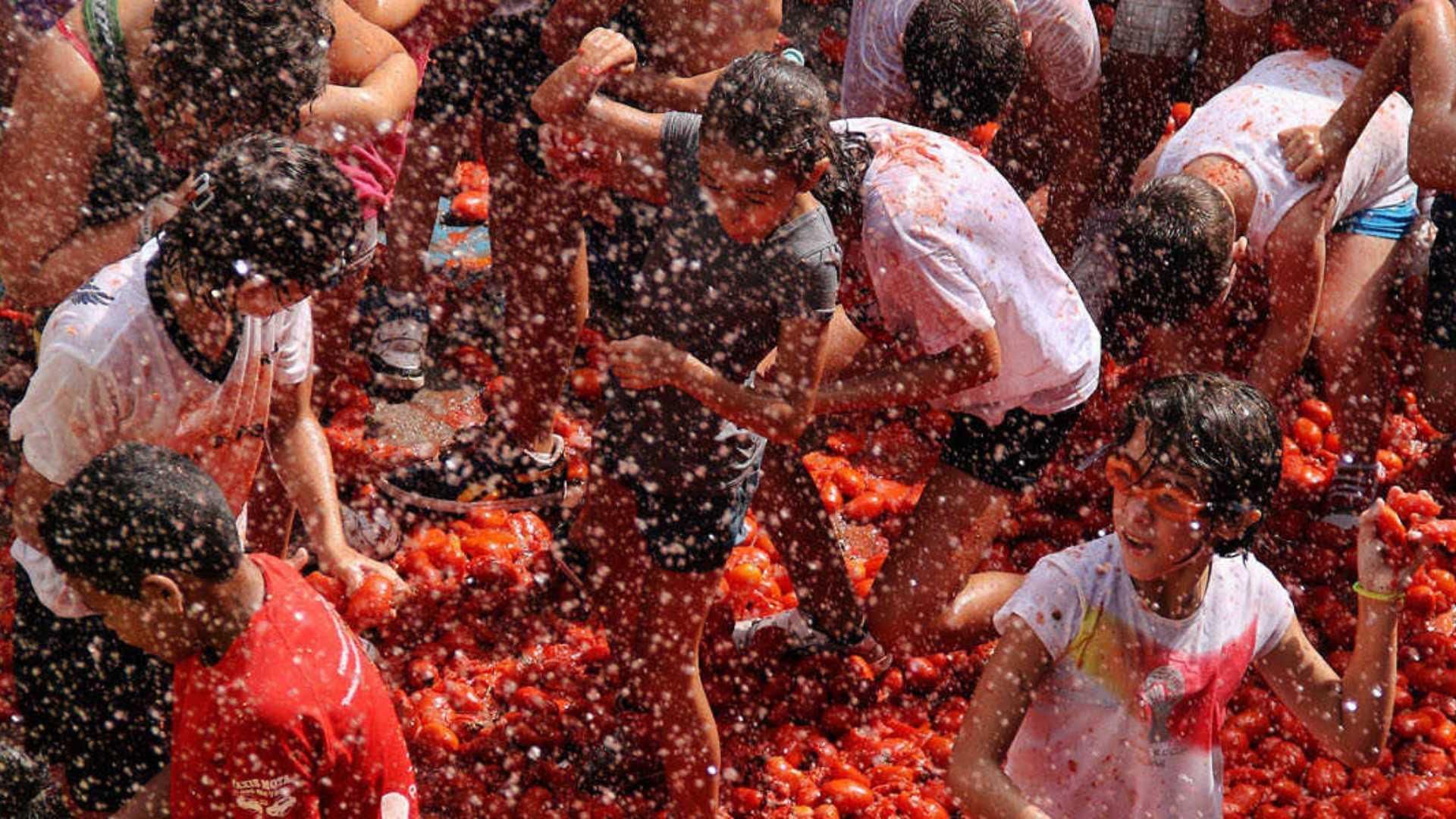 Imatge d'arxiu de la Tomatina Infantil de Bunyol