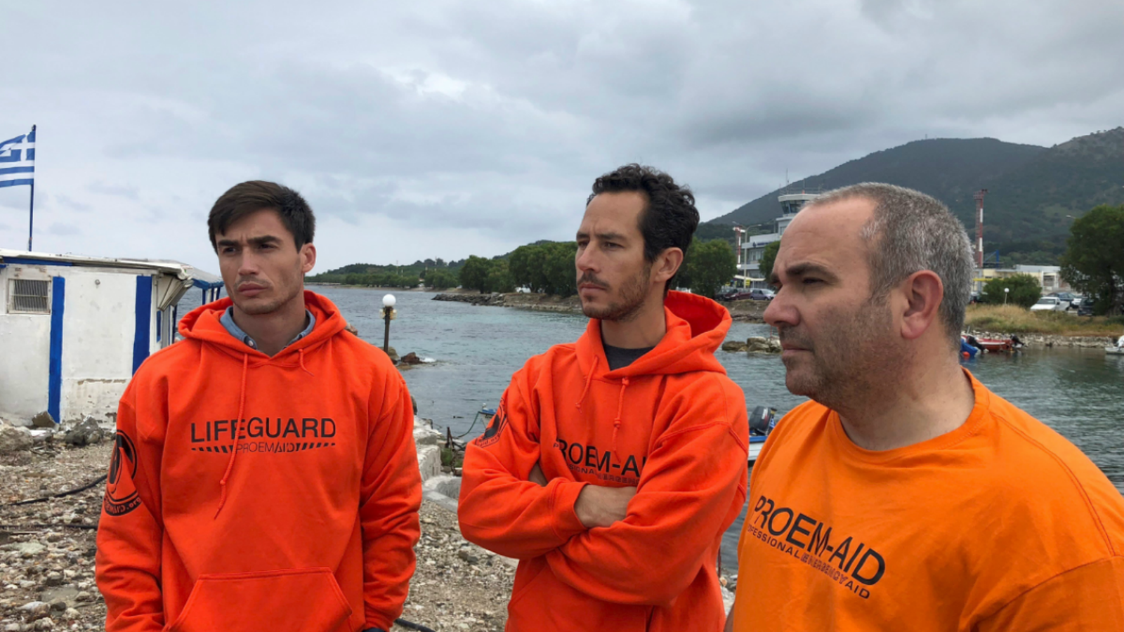 Manuel Blanco, Julio Latorre i José Enrique Rodríguez, els tres bombers acusats de tràfic de persones quan realitzaven tasques humanitàries amb ProemAid