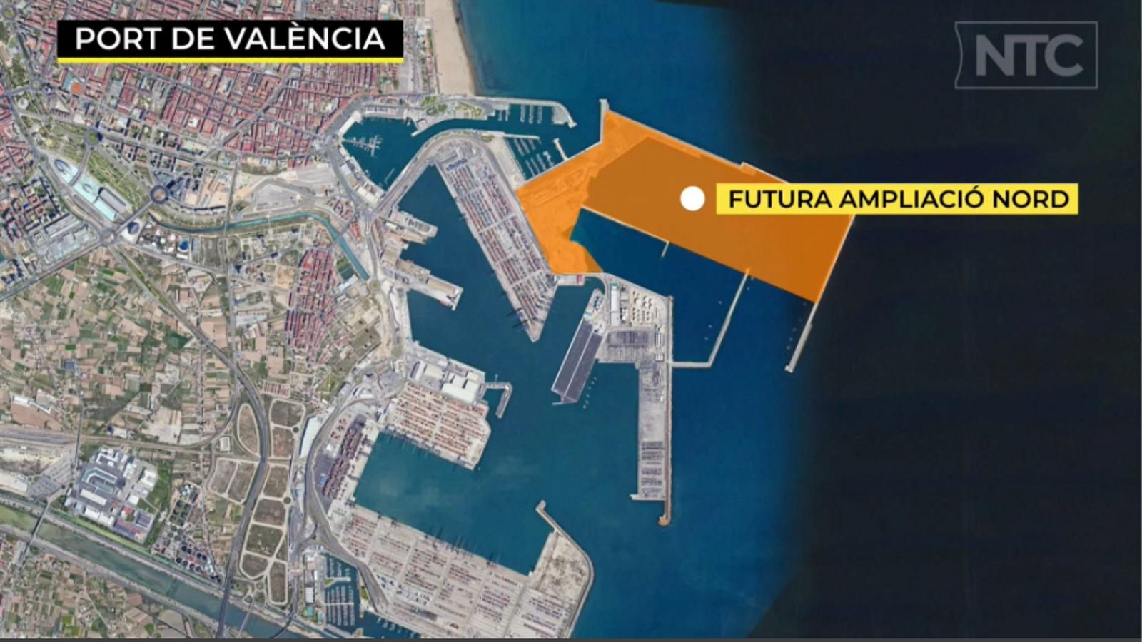 Figuració de l'ampliació nord del port de València