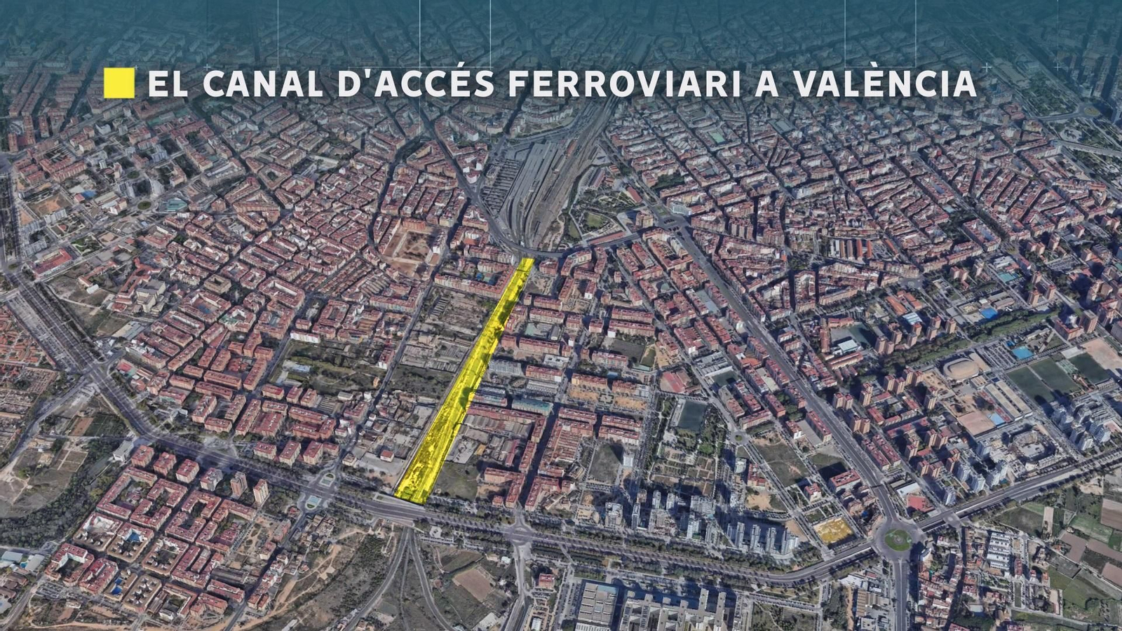 Ubicació del futur canal d'accés ferroviari a València