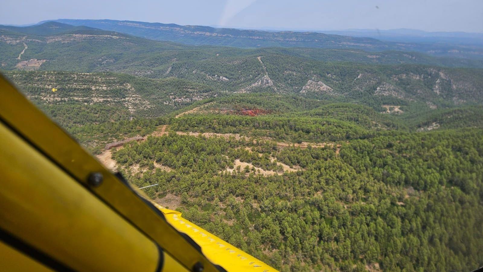 La zona del Caroig, al terme de Bicorp, on s'ha detectat l'incendi forestal