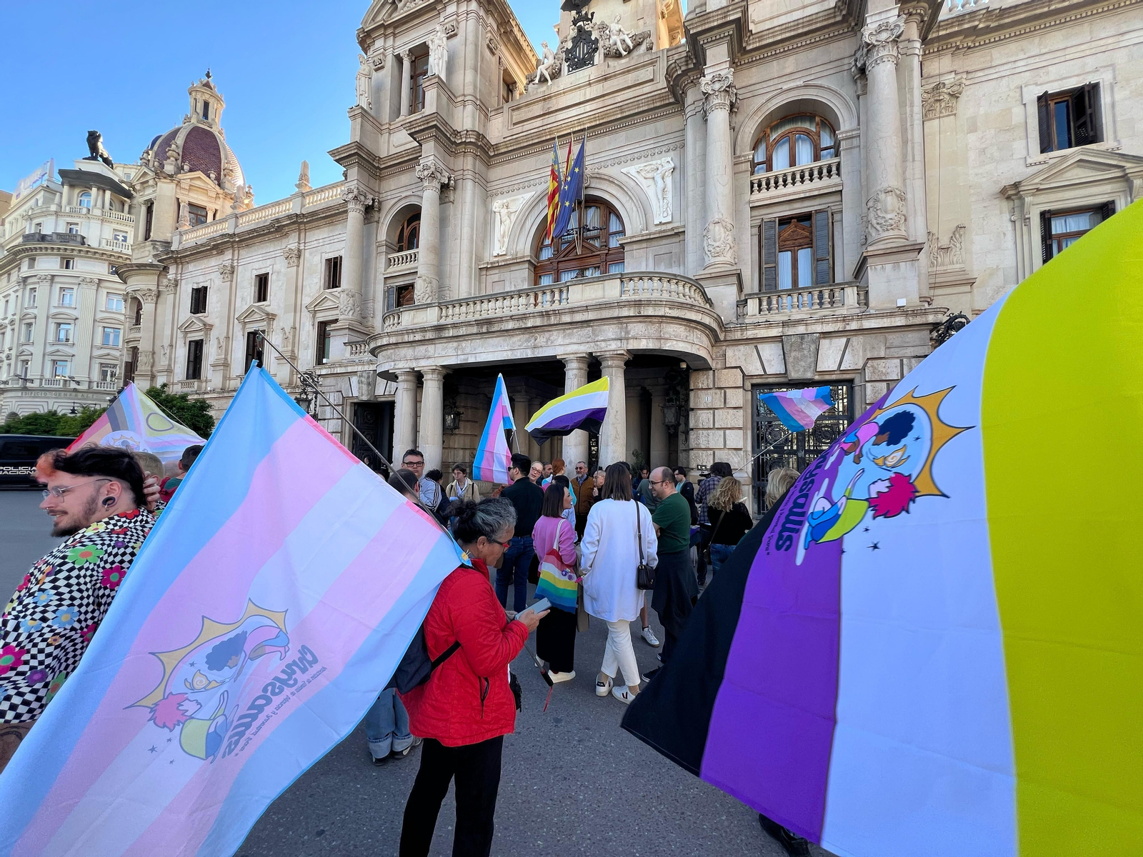 Els manifestants, esta vesprada