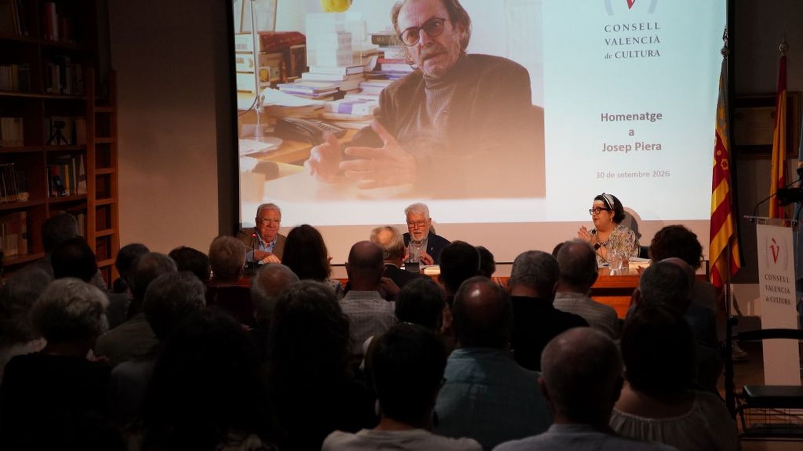 Un moment de l'homenatge, este dimecres, a Josep Piera