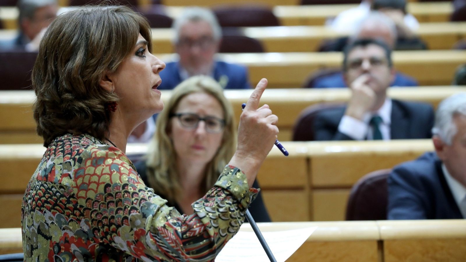 La ministra de Justícia durant la seua intervenció en el Ple del Senat